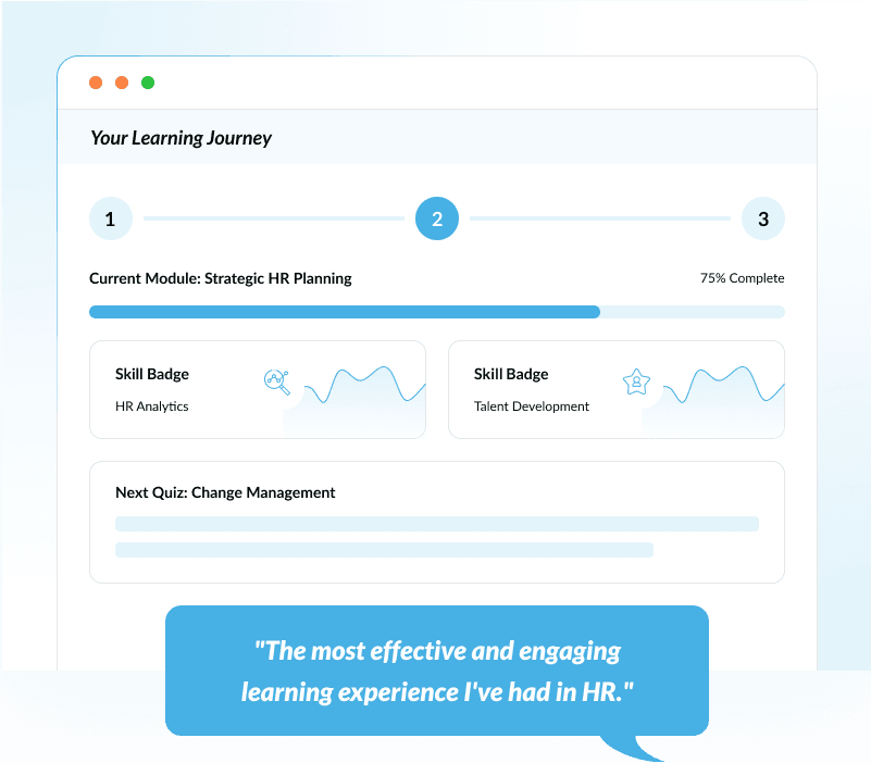 Graphic for displaying the steps to completing a learning joruney